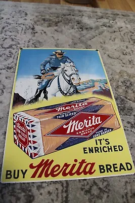 The Lone Ranger Merita Bread Sign Multicolor 16  X 10.5  Very Heavy Metal • $25