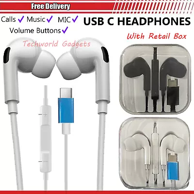 USB C Type C Headphones In Ear Earphones With Microphone For All Mobile Phones • £5.29