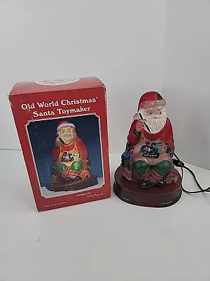 Old World Christmas Santa Toymaker Light GLASS 1995 Original Box EM Merck • $71.24