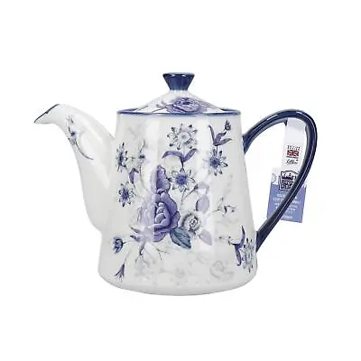 London Pottery Blue Rose Teapot 4 Cup Almond/Blue • £47.19