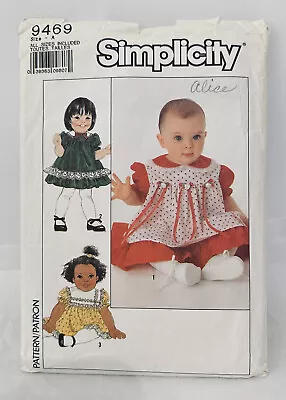 Vintage Simplicity 9469 Infant Dress Sewing Pattern Size 6-18 Months Sz A • $2.55