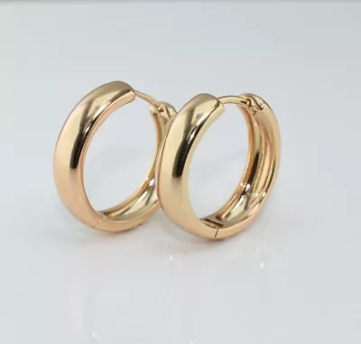 9ct Gold Filled Ladies Girl 18 - 40mm Pattern Hoop Earrings Birthday Wedding // • £5.49