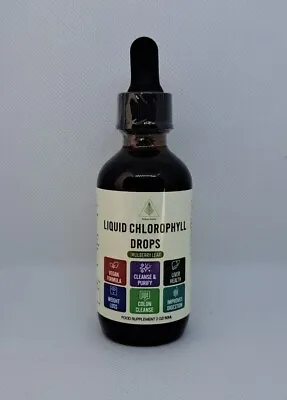 Liquid Chlorophyll Drops For Water - 60Ml For 60 Servings - Holistic Health NEW! • £8.90