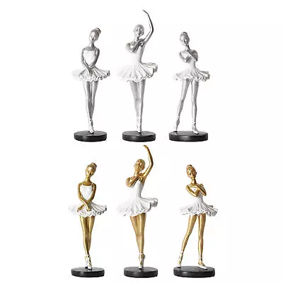 Ballet Dancer Ornament Modern Resin Ballerina Figurines Creative Art Ornaments • £19.79