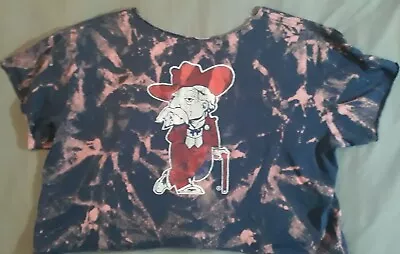 VTG OLE MISS REBELS ~ COLONEL REB LIGHTWEIGHT Tshirt Cutoff Cut Up  • $10.95