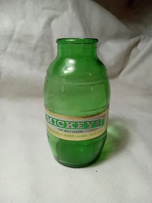 Vintage Mickey's Malt Liquor Beer Barrel Green Glass Bottle (983) • $4.99