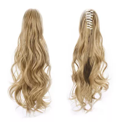 Clip In Hair Curly Ponytail Hair Synthetic Long Wig Composite Clip With Claw USA • $5.25