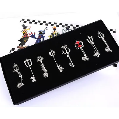 $17.99 • Buy Kingdom Hearts Set Of 8 Metal Keys Blade Keyblades Sword Weapon Pendants Gift