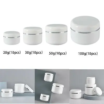 10 Pieces Mini Round Pot Jars Empty Cosmetic Samples Containers For Liquid • £9.38