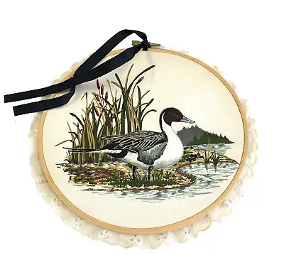 Silk Screened Mallard Duck  Vintage Wall Hangings In Quilting Hoop 7.75 In • $13.10