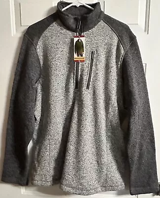 Woolrich Men’s Gray Fleece Quarter Zip Pull Over Size XL New With Tags ￼￼ • $45