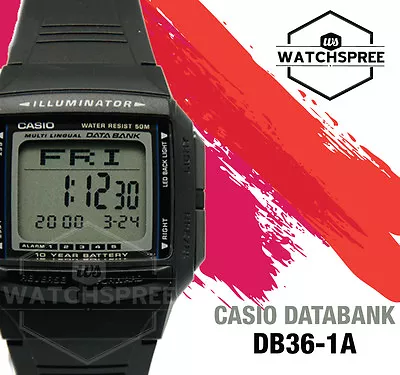 Casio Data Bank Watch DB36-1A • $82.83