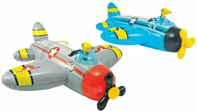 Intex Water Gun Plane Ride On Kids Swimming Pool Float W/ Squirt Gun Blue 2 Pack • $93.33