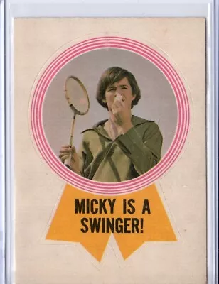 1967 Donruss THE MONKEES Badges Stickers Cards Rare MICKY IS A SWINGER! #17 NM • $19.99