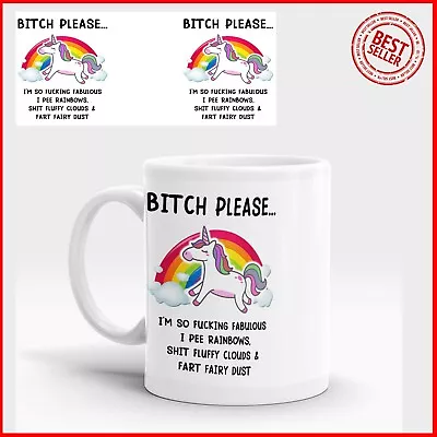 Funny B*tch Please Unicorn Gifts For Women Men 11 Oz Novelty Coffee Mug • £7.99