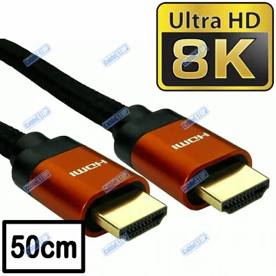 £4.65 • Buy V2.1 COPPER SHORT 0.5m ULTRA HD 8K HDMI LEAD SKYQ PS4 XBOX TV CABLE 50cm
