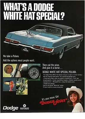 1969 Dodge POLARA Blue  Hardtop Dodge Fever White Hat Special Vintage Print Ad • $8.95