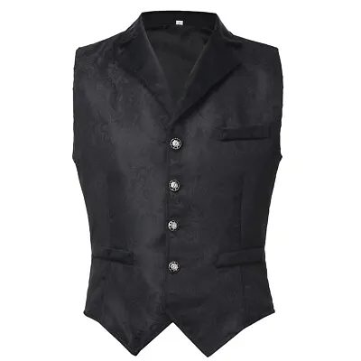 Steampunk Men's Waistcoat Vest Victorian Gothic Halloween Cosplay Costume Retro • $27.99