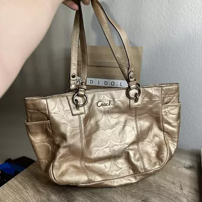 Coach East West Gold Metallic Tote Purse Bag • $29.75