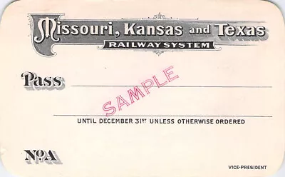 Missouri Kansas Texas System Railroad Railway Rr Rwy Ry Pass • $10