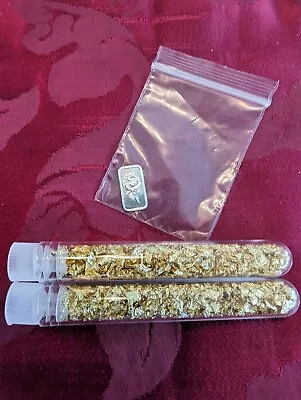 1 Pure Silver .999 Rose Bar +2 Free Vial Of Gold Flakes • $8.88