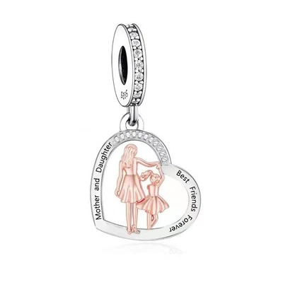 $29.99 • Buy S925 Silver & Rose Gold Mother & Daughter Best Friends Charm By YOUnique Designs