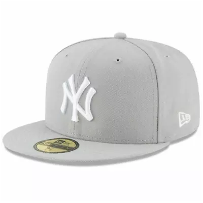 MLB New York Yankees NY 59FIFTY 5950 Men's Fitted New Era Hat Cap Gray Silver • $37.99