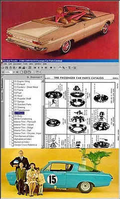 1966 CHRYSLER Mopar Complete Dealer PARTS MANUAL On CD! • $19.98