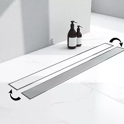 800mm NEW LINEAR SHOWER DRAIN STAINLESS STEEL WETROOM BATHROOM GULLY TRAP WASTE • £48.15
