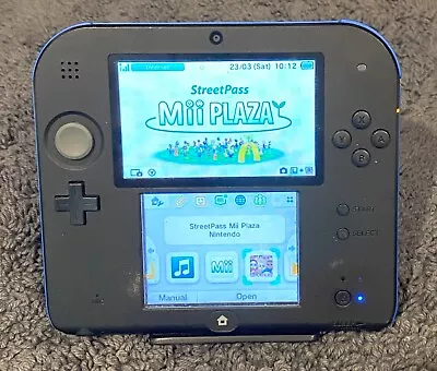 Nintendo 2DS Blue/Black With Charger Stylus And SD Card • $150