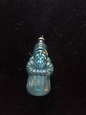 Antique Vintage Christmas Mercury Glass Santa Claus Blue Ornament Decoration • $55