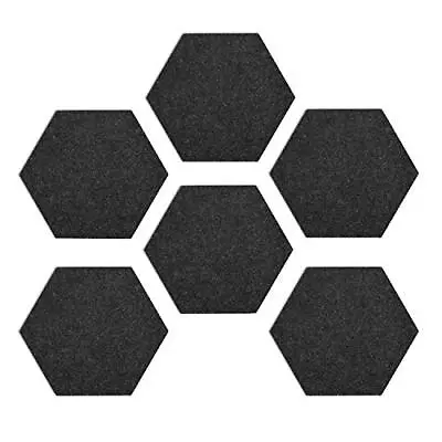 Hexagon Felt Board Tiles - Set Of 6 Notice Memo Bulletin Boards With Push Pin... • $26.77