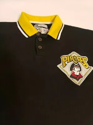 Vintage MLB Pittsburgh Pirates Logo Mirage Genuine Merchandise Polo Shirt  L • $32