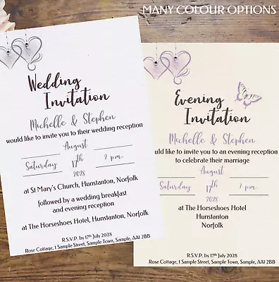 Wedding Invitations / Evening Invitations [Pack Of 10] PERSONALISED L1W41 • £0.99