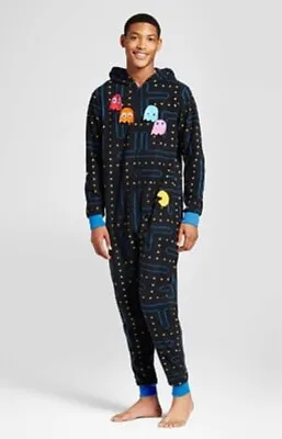 Pac-Man Pajamas One Piece Union Suit With Attachment Pac-Man & Ghosts! (Unisex) • $39.99