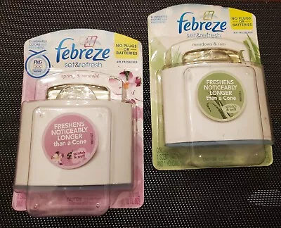 $21.50 • Buy TWO Febreze Set & Refresh Meadow Rain Spring Renewal 2 Cartridges 2 Refills