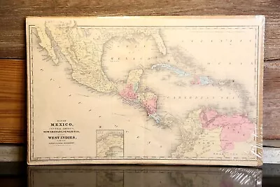 Vintage 1853 Atlas Book Map Antique Original MEXICO School Geography Lands • $34.99