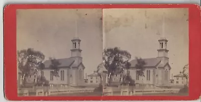 Scarce 1860s  Stereoview  North Vassalboro Baptist Church ME By A.D. Angell • $29.99