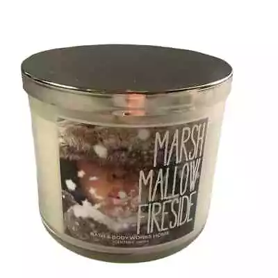 Bath & Body Works Home 14.5 Oz Scented Candle 3-Wick 2014 Marshmallow Fireside • $35.99