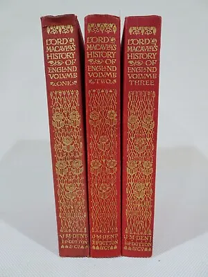 £87.22 • Buy 1910 Macaulay's History Of England 3 Volumes Everymans Library JM Dent EP Dutton