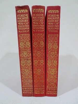 £87.22 • Buy 1910 Macaulay's History Of England 3 Volumes Everymans Library JM Dent EP Dutton