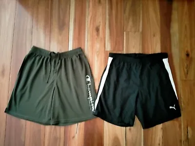$17.95 • Buy As New 2 Pcs Men Active Shorts Sz S, Puma & Champion.