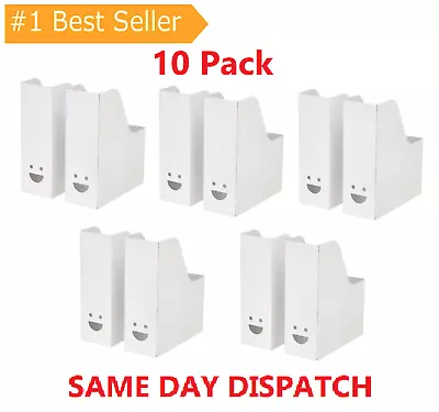 £8.85 • Buy 10PACK White Magazine Office File Organizer Holder Paper Storage Box Folder Rack