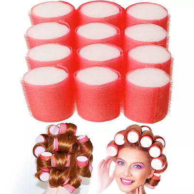 12 Large Soft Cling Foam Hair Rollers Curls Cushion Curlers Waves Styling 2  Dia • $10.49