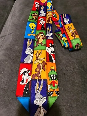 Looney Tunes Bugs Bunny Marvin The Martian  Wilie Coyote Taz Tie  • $7.99