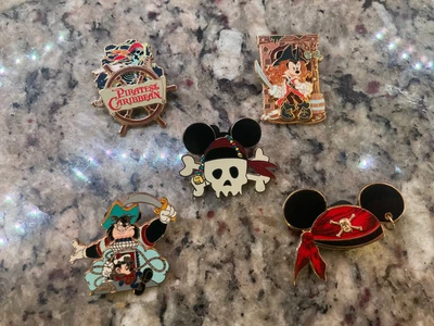 $14.69 • Buy Disney Pin Lot 6 Pirates Of The Caribbean Skeleton Spinner Pete Jack Sparrow Arr