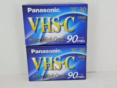 2 Pack Panasonic TC-30 Super High Grade 90 Min Tapes VHS-C Factory Sealed New • $10