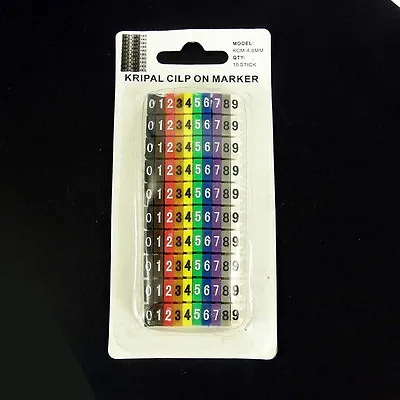 £3.50 • Buy Cable Markers X 100 Colourful C-Type Marker Number Tag Label  4mm Electrician