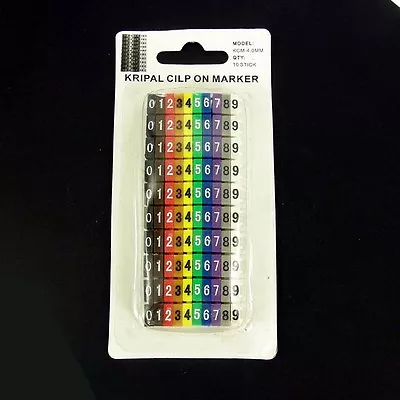 Cable Markers X 100 Colourful C-Type Marker Number Tag Label  4mm Electrician • £3.50