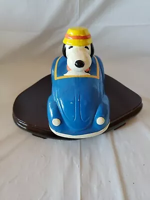 Vintage Snoopy Blue Car Driver Bank 1966 • $15.99